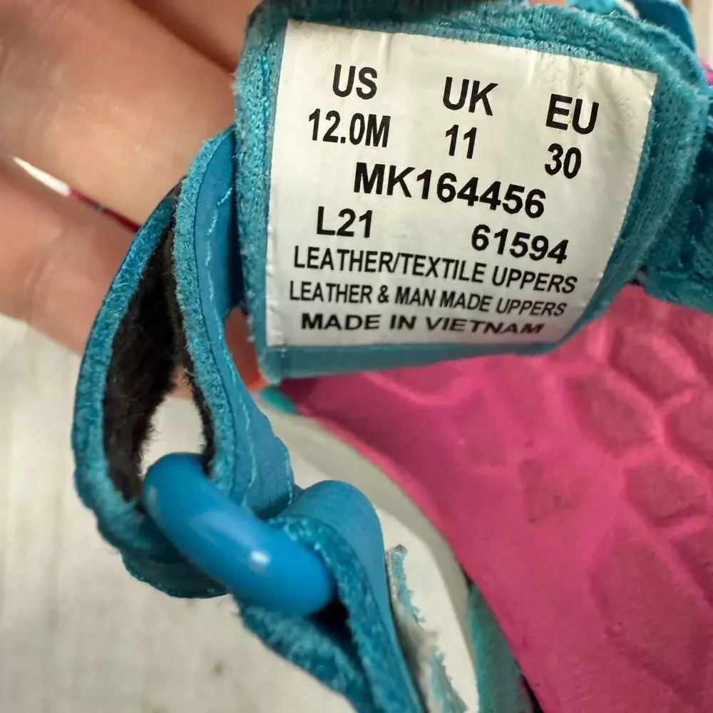 Merrell Kids Dragonfly‎ Stay-Put Sandals Water Shoes Aqua Pink Size 12